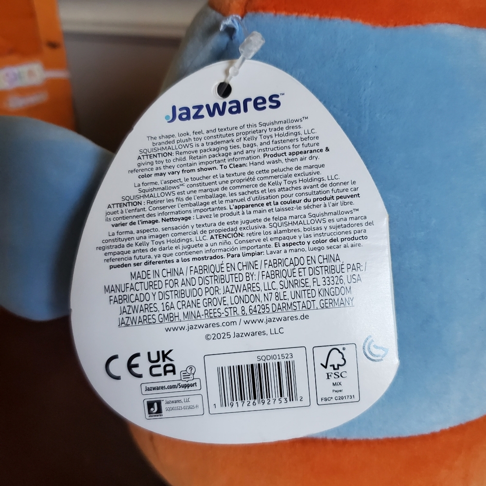 Squishmallows Stitch Pumpkin Halloween Plush 8" Inch Jazwares 2025 NWT NEW - Picture 7 of 7